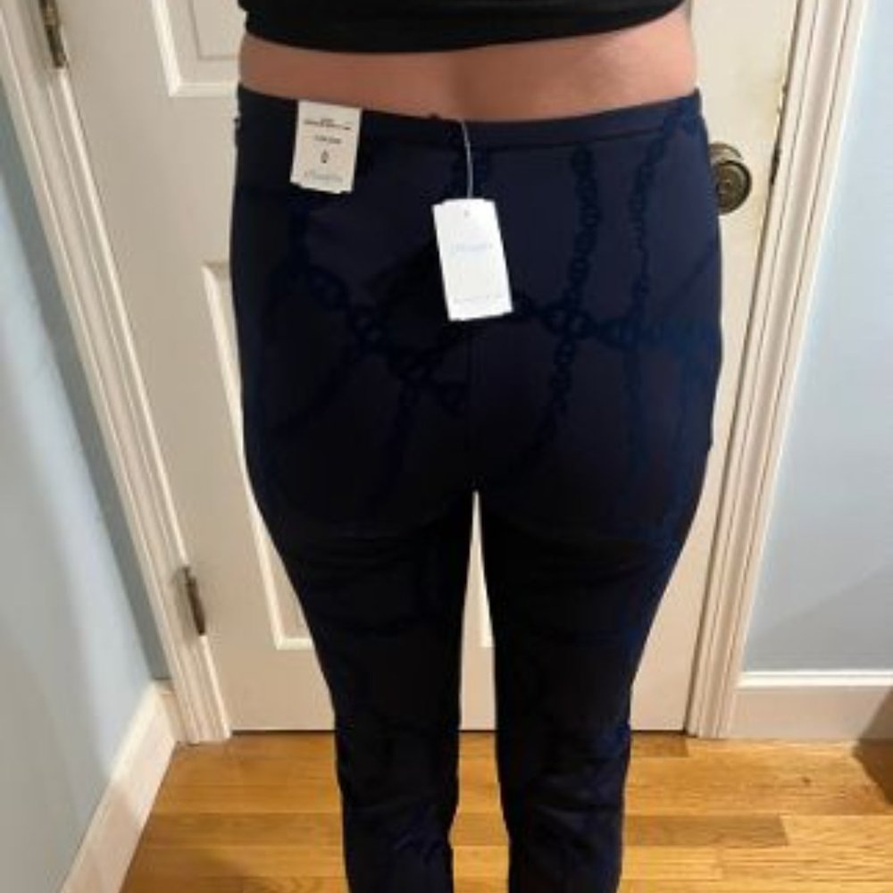 J.McLaughlin chain linked navy velvet pants - size 2 but fits 4 also